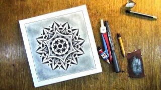 Relaxing Drawing - Geometric Mandala - Long Video Almost Unedited