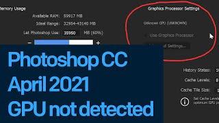 Photoshop CC April 2021 v 22.3.1 No GPU Acceleration easy workaround - No rollback needed