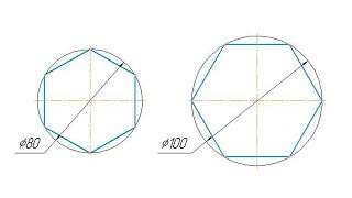 Как построить шестиугольник вписанный в окружность