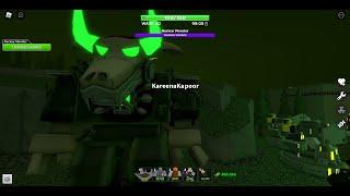 Killing the nuclear boss in tower defense simulator!