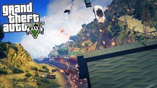 GTA 5 Mods - MEGA RAMP FLYING DOOM DAY TRAIN!!! (GTA 5 Mod Gameplay)