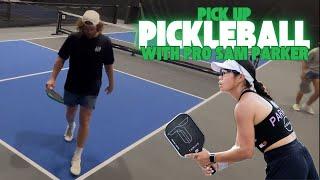 Playing Pickleball With A Pro | Samantha Parker | Pickler Universe