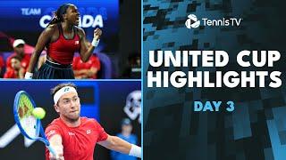 Ruud vs Machac Epic; Gauff, Zverev, Fritz & More Feature  | United Cup 2025 Highlights Day 3