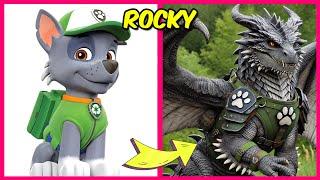 Paw Patrol Movie Characters As Dinosaurs + Their Favorite Drinks, Movies & More! | Chase, Rocky