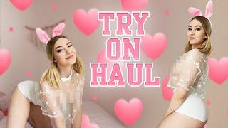 [4K] Transparent Try On Haul | Sheer Top | No Bra | Close Ups