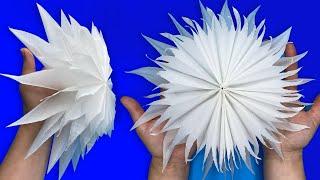 Пушистая, Воздушная 3D СНЕЖИНКА из Пергаментной бумаги / Fluffy 3D snowflake made of parchment paper