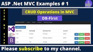 Asp .Net MVC Full CRUD Operation Using Entity Framework DB First | CRUD Operations in MVC