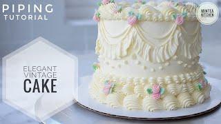 HOW TO MAKE WHITE VINTAGE CAKE (PIPING TECHNIQUES/TUTORIAL/CAKE DECORATING)