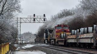 NS 376 w/ BNSF Warbonnet Trailing at Faulkner Wye! (Full Video Version)