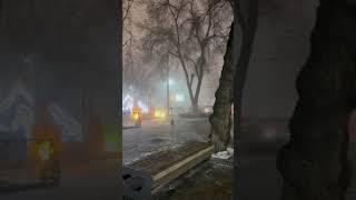 Алматы. Зима 2023. Казахстан. Kazakhstan. Almaty. Foggy night. Winter 2023