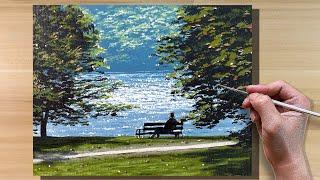 Acrylic Painting Nostalgia by the Lake / Time-lapse