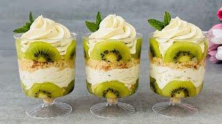 Kiwi Dessert Cups. No bake dessert that will melt in your mouth. Easy and Yummy.