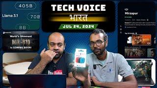 TechVoiceभारत #21 Meta Llama 3.1 Hindi, Lenovo Yoga Snapdragon X Elite, Jio Air Tag, Amazon AI recco