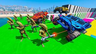 RPG vs COCHES BLINDADOS!! LOS ALIENS ATACAN LOS SANTOS!! - GTA 5 ONLINE