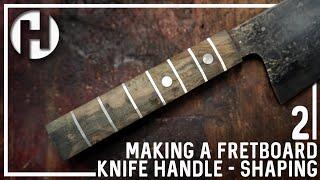 Fretboard Handle for the Guitar String Damascus Knife Part 2