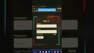 Create a Animation Login Form using Html and Css #youtubeshorts #shorts #vscode