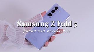 Samsung Galaxy Z Fold 5 Unboxing | S-Pen Case, Accessories, Camera, Gaming (Aesthetic)