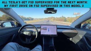 All Tesla's Get FSD Supervised For The Next Month: My First Drive On FSD Supervised In This Model 3