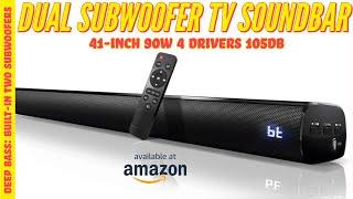 Sound Bar with Built-in Dual Subwoofer TV Soundbar