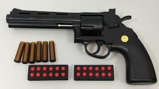 Детский пистолет револьвер Colt Python с мягкими пулями и гильзами с металлическим барабаном