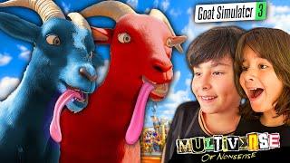 Cabra AZUL Vs. cabra ROJA, Dani y Evan en Goat Simulator 3!!