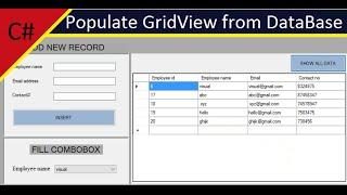 C# & MySql : Populate DataGridView from DataTable in Windows Application Form