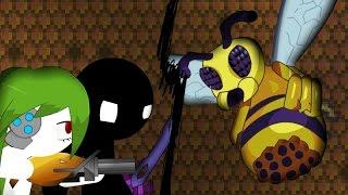 Stickmen vs Queen bee - Terraria Animation