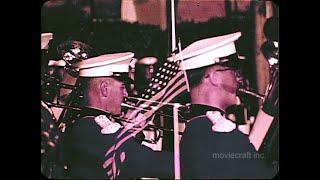 TV Station sign off. The National Anthem (Star Spangled Banner) U.S. Marine Band. 1975.