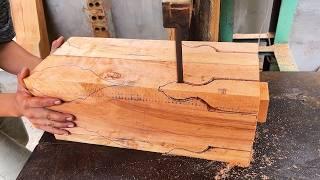 Let's See From Rotten Wood Log to Amazing Coffee Table: A Young Carpenter's Skillful Transformation