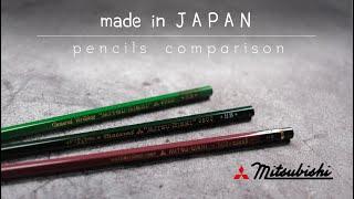 Trying out BUTTERY Smooth Pencil from JAPAN - Mitsu-Bishi Hi-uni, 9800, 9000 pencils comparison