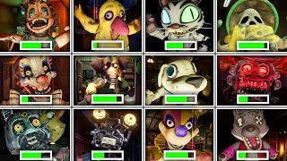 FNAF Secret of The Mimic - All JUMPSCARES With HEALTHBARS