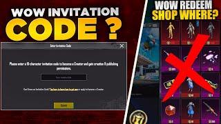 New Wow Redeem Shop ? | Wow Mode Invitation Code? | All New Updates | PUBGM