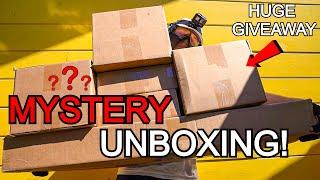 UNBOXING 5 Airsoft MYSTERY BOXES and GIVING AWAY PRIZES in the SAME Video!