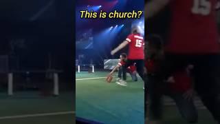 Church Pastor Kicks The Bible Like A Football #falseteacher #church