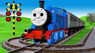 【踏切アニメ】あぶない電車 TRAIN THOMAS  Fumikiri 3D Railroad Crossing Animation #1