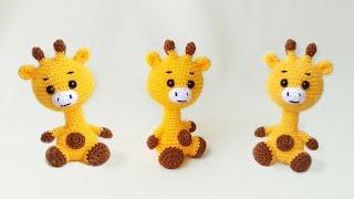 Как связать маленького жирафа крючком . Вязаные игрушки мастер класс . Crochet giraffe .Часть 1