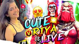 CUTE FREEFIRE GIRL LIVE STREAM -LIVE GUILD TEST 1 V 2 #freefirelive#girllive#nonstoplive#gwriya