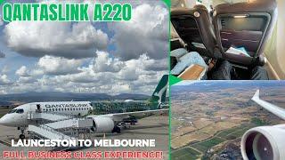 Business Class on QantasLink's NEWEST JET! Launceston to Melbourne Airbus A220-300 Flight Review