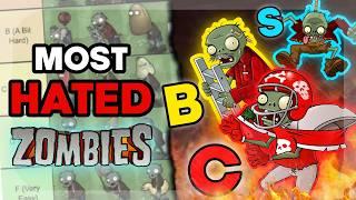 Ranking the MOST HATED Plants Vs Zombies... Zombies!