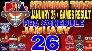 pba standings today January 25, 2025 | games results | games schedule January 26, 2025