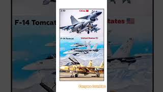 "J-10 vs F-14: Aerial Power Showdown"#comparison #usa #china #power #strength#aircraft