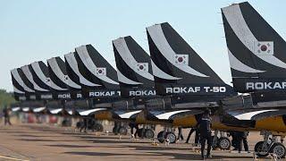 SPECTACULAR !! Black Eagles Korea Air Force ROKAF T-50B Demo RIAT 2022