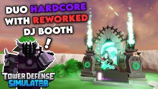 DUO HARDCORE WITH OP REWORKED DJ | JESTER CONFUSION RETURNS? | Roblox Tower Defense Simulator