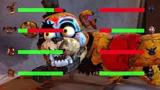 [SFM FNaF] Security Breach Ruin vs Lava Animatronics with Healthbars