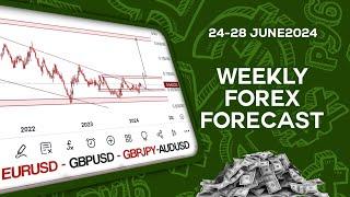 Weekly Forex Forecast for 24-28 JUNE 2024(EURUSD,GBPUSD,GBPJPY, AUDUSD)#weeklyforexforecast