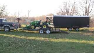 LifeInVT John Deere 2520 on the landscape trailer