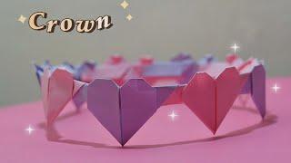 DIY Paper Heart Crown | Easy Craft Tutorial | School craft Paper Crown