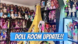 Doll room mini-makeover! New displays and the Eiffel Tower… (DOLL ROOM UPDATE)