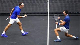 Federer/Djokovic vs Sock/Anderson - Laver Cup 2018 (Highlights)