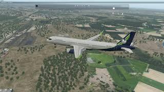 X Plane Посадка в ULLI Ветер порывистый , уход на второй круг